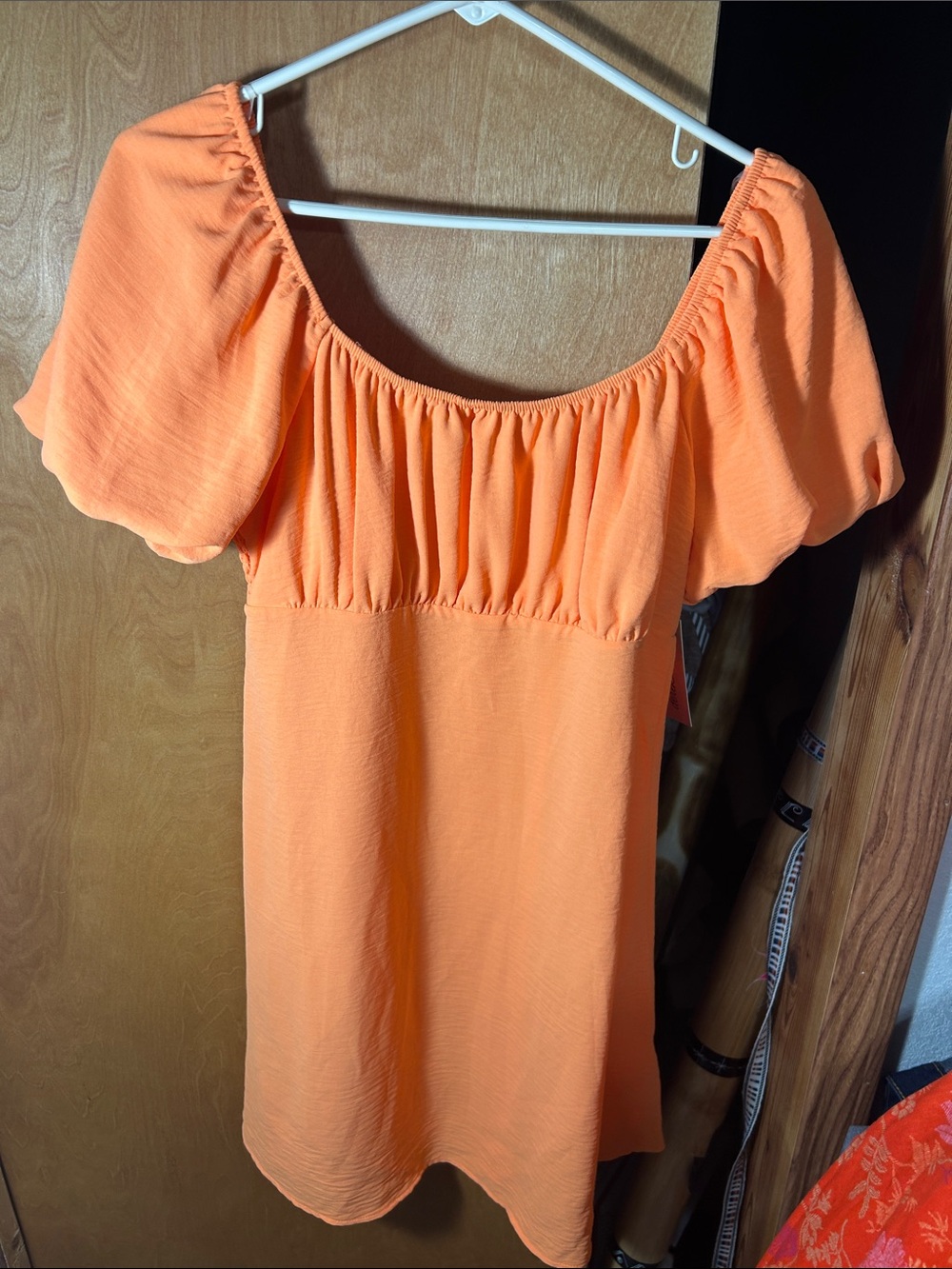 Derek Heart Orange Off-Shoulder Mini Dress